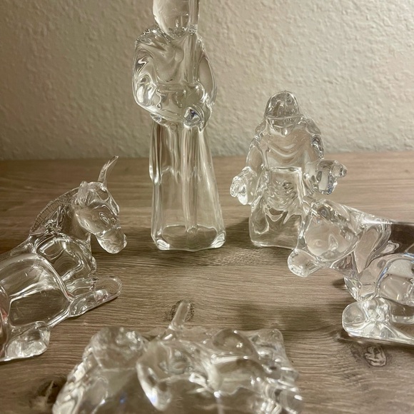 Vintage Cristal D’Arques Christmas Nativity Scene 5 Piece 24% Lead Crystal - Picture 5 of 5